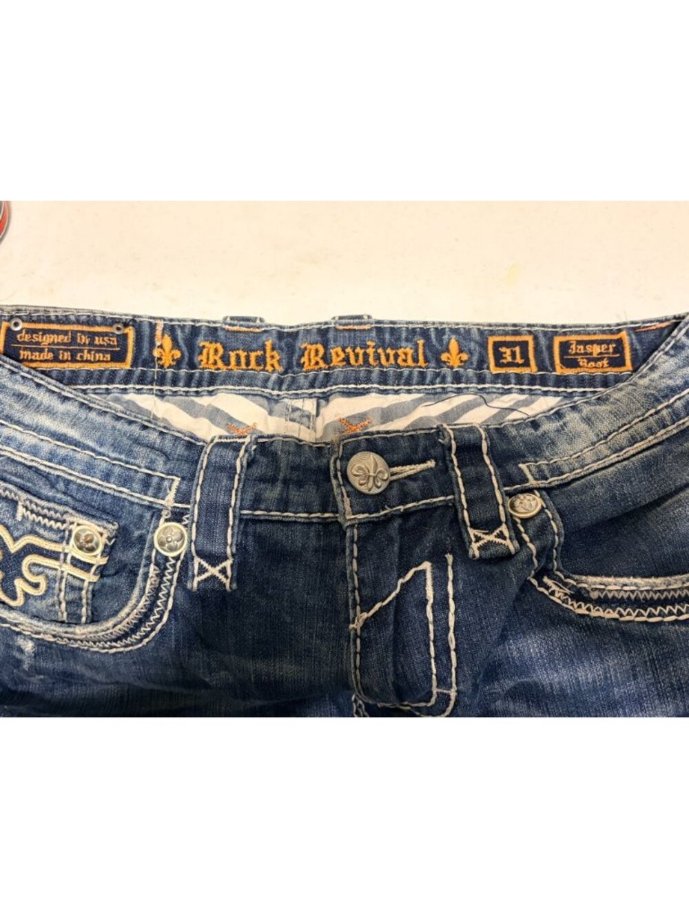 Men's Rock Revival Medium Wash Jasper Bootcut Jeans 31x32 31" Waist - Picture 5 of 5